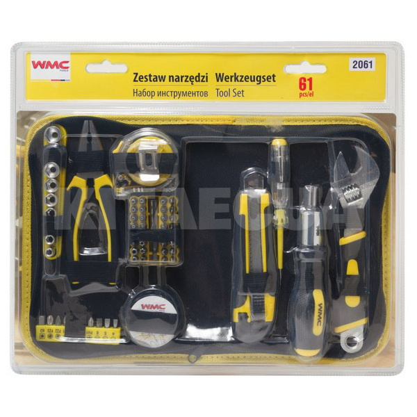 Набір інструментів 1/4" 62 предмети WMC TOOLS (WT-2061)