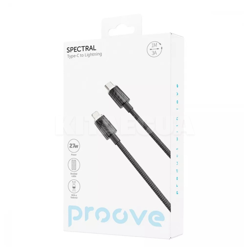 Кабель Type-C Lightning 27W 1м Spectral серый PROOVE (580880010) - 2