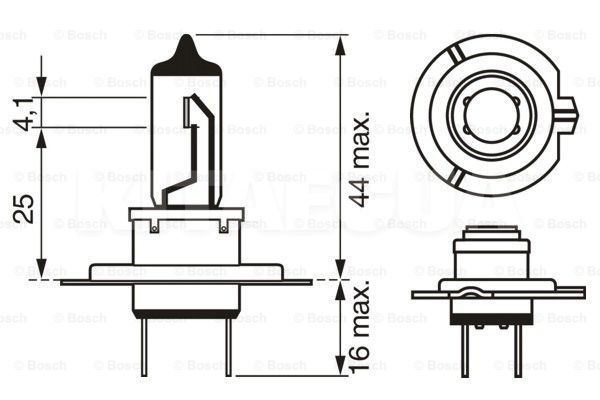 Галогенна лампа H7 12V 55W Pure Light блістер Bosch (BO 1987301012-BOSCH) - 4