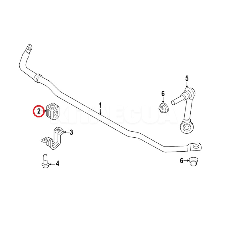 Втулка стабілізатора задня ОРИГИНАЛ на NISSAN Ariya (56243-6UR0A)