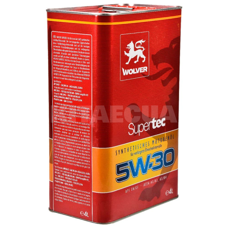 Масло моторное синтетическое 4л 5W-30 Supertec WOLVER (4139) - 3
