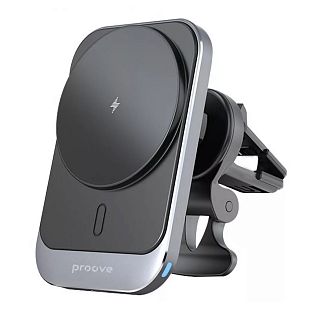 Автомобильный держатель на дефлектор Square Magnetic Pro 15W с беспроводной зарядкой PROOVE
