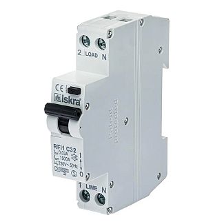 Диференціальний вимикач 32A 1P+N 30мА RFI1C32A ІSKRA
