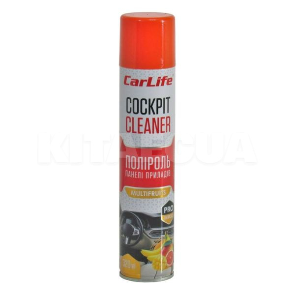 Полироль для пластика "мультифрукт" 320мл cockpit cleaner CARLIFE (CF326)