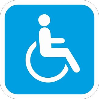 Наклейка знак человека с инвалидностью на авто 120х120 мм винил-ламинация 
