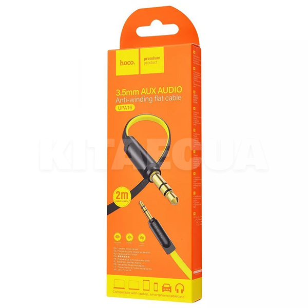 Кабель mini Jack 3.5 мм - mini Jack 3.5 mm UPA16 2м жовтий HOCO (319770006) - 3