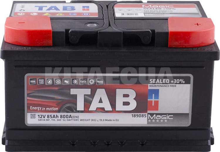 Аккумулятор автомобильный 85Ач 800А "+" справа TAB (TAB MAGIC 85)