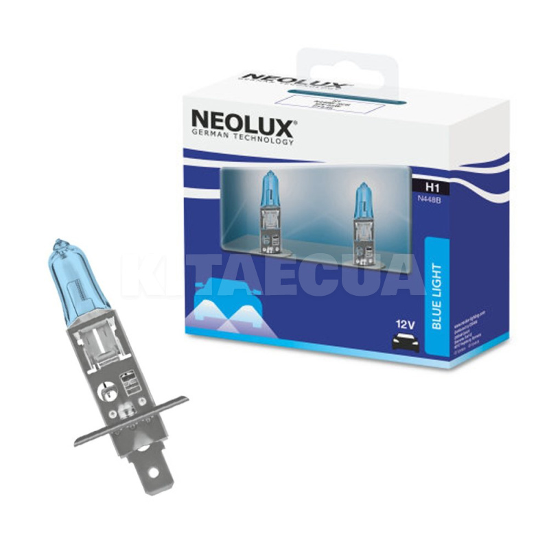 Галогенные лампы H1 55W 12V Blue Light комплект NEOLUX (NE N448B-SCB) - 2