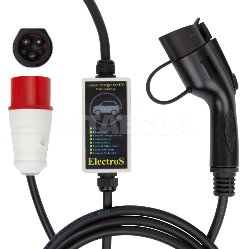 Зарядка для электромобиля Type 1 7.4 кВт 32A 1-фаза WI-FI ElectroS (7T1WIFI) - 4