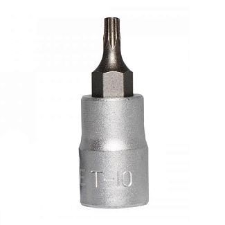 Головка торцевая с 6-лучевой насадкой (с отверствием) T-10H 1/4" 32 мм FORCE