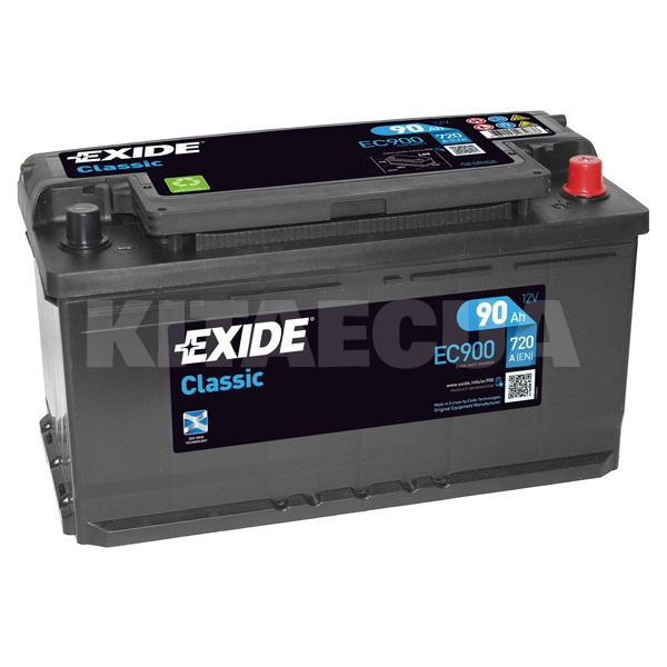 Автомобільний акумулятор Classic 90Ач 720А "+" справа EXIDE (EC900)