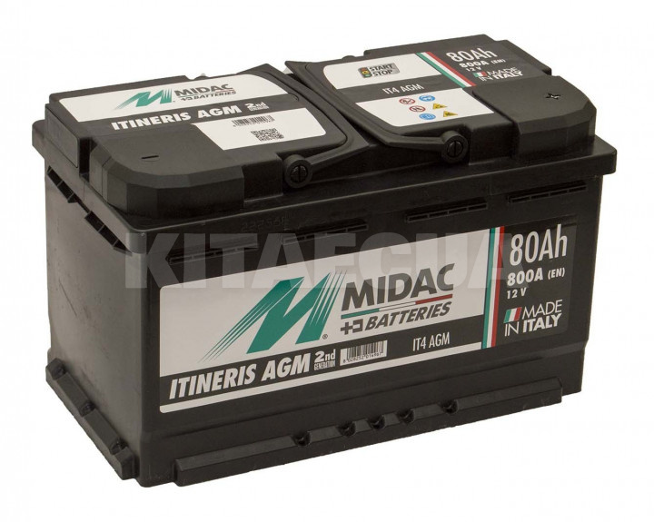 Аккумулятор автомобильный 80Ач 800А "+" справа MIDAC (580.901.080)