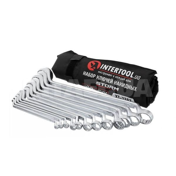 Набор ключей накидных DIN838 12 предметов 6-32мм Intertool (XT-1203) - 2