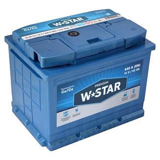 Аккумулятор автомобильный 62Ач 640А "+" слева W STAR