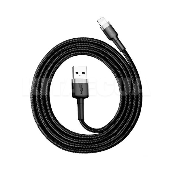 Кабель USB - Lightning 2.4A 1м серый/черный BASEUS (CALKLF-BG1) - 2