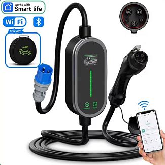 Зарядка для электромобиля 7.4 кВт 32A 1-фаза Type 1 (американское авто) Wi-Fi 