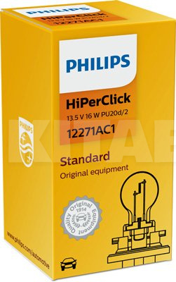 Галогенная лампа PU20d/2 16W 12V Vision +30% PHILIPS (12271AC1)