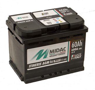 Аккумулятор автомобильный 60Ач 680А "+" справа MIDAC