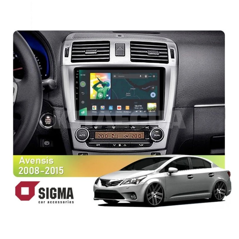 Штатная магнитола X9232 2+32 Gb 9" Toyota Avensis 3 2008-2015 (F1) SIGMA4car (33830)