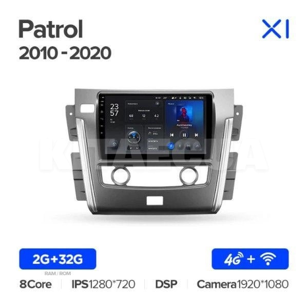 Штатна магнітола X1 2+32Gb 10" Nissan Patrol 6 Y62 2010-2020 (F2) Teyes (26844) - 2