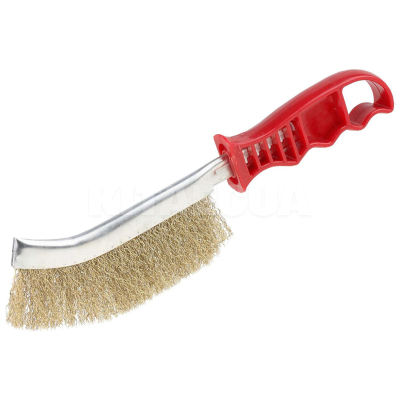 Щітка з металу 1-рядна латунна з пластиковою ручкою СТАНДАРТ (BWPH0102) - 2