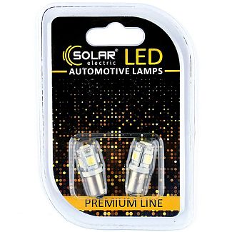 LED лампа для авто Premium Line BA9s 12V 6500K (комплект) Solar