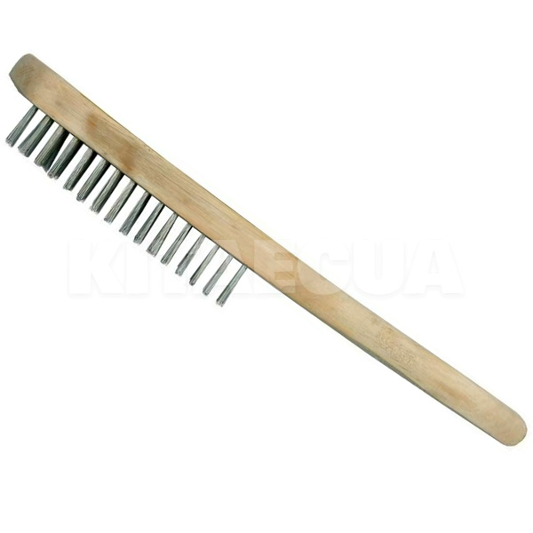 Щетка по металлу 4-рядная стальная с деревянной ручкой VOREL (06940)