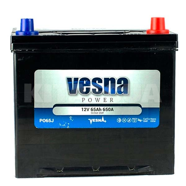Акумулятор автомобільний 65Ач 650А "+" праворуч Vesna (415 865)