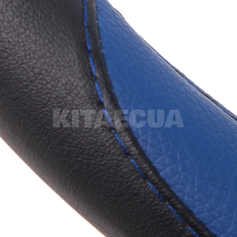 Чехол на руль M (37-39 см) чёрно-синий искусственная кожа VITOL (VJX-163106/5 BK/BL M) - 2