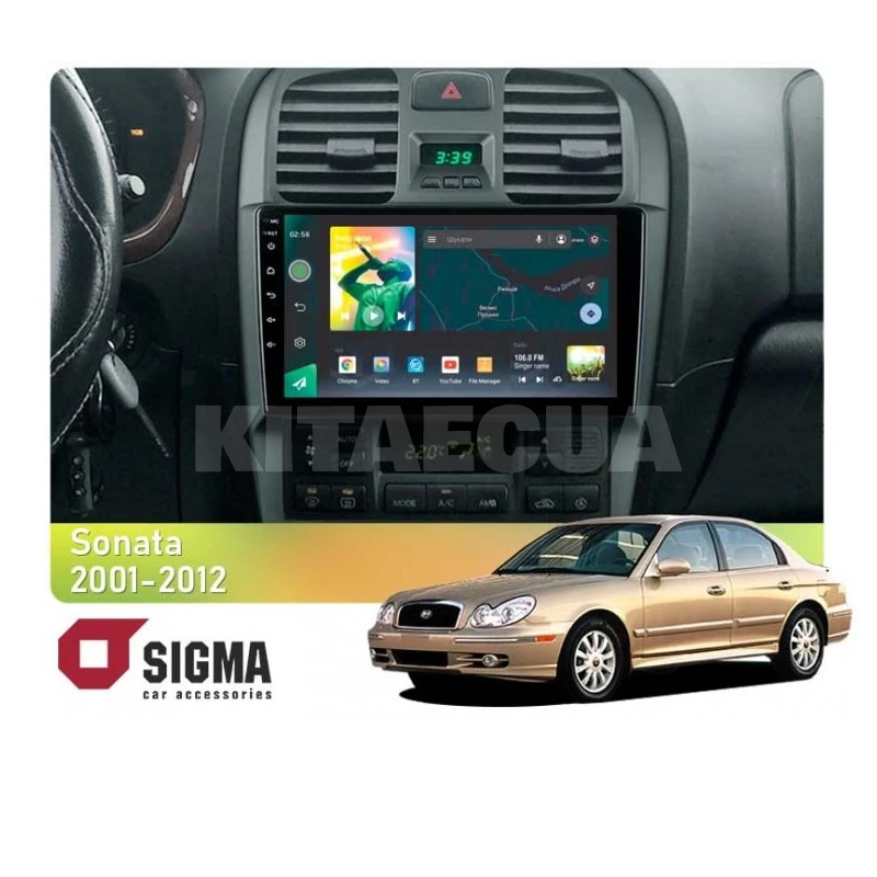 Штатна магнітола X9464 4+64 ГБ 9" Hyundai Sonata EF 2001-2012 SIGMA4car (33528)