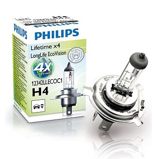 Галогенна лампа H4 60/55W 12V LongLife EcoVision PHILIPS