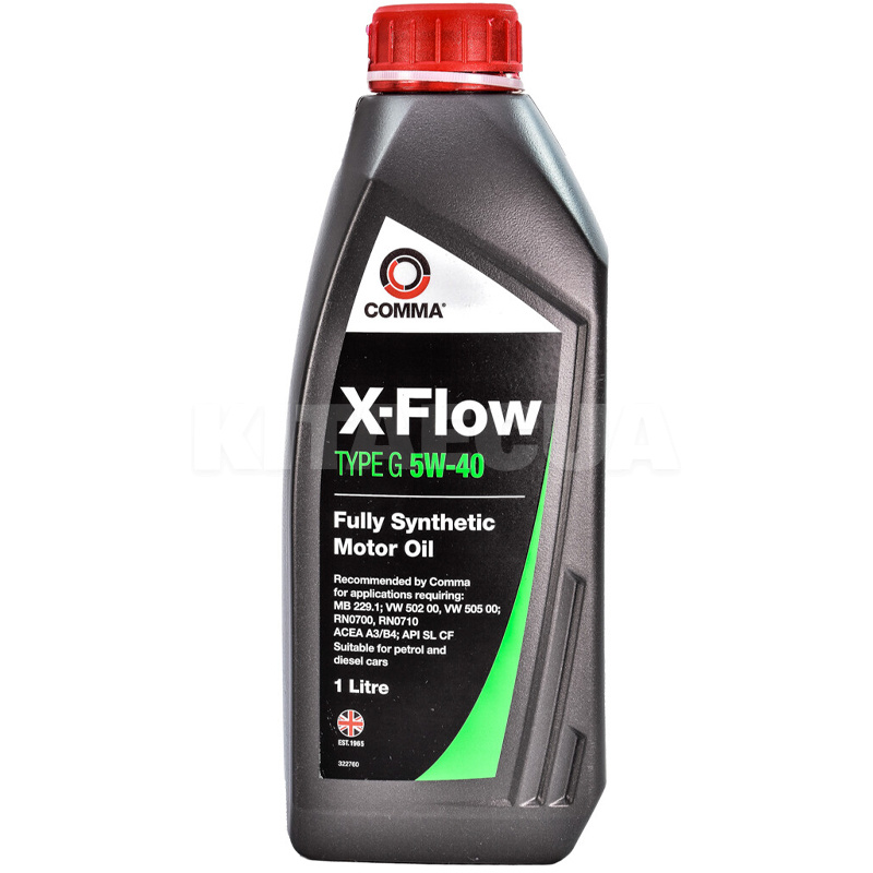 Масло моторное синтетическое 1л 5W-40 X-Flow Type G COMMA (XFG1L)