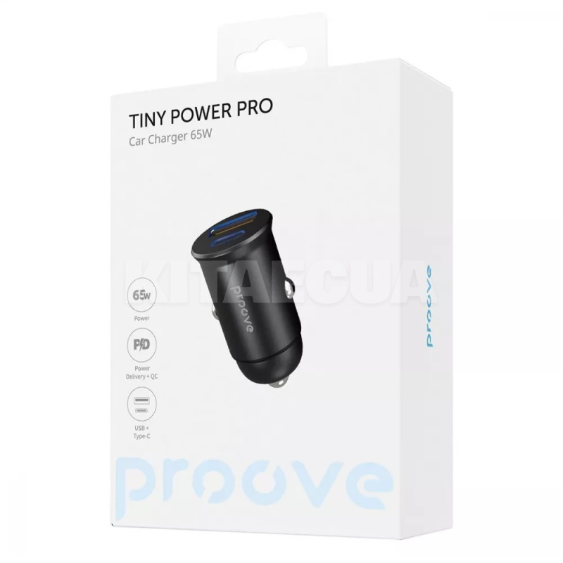 Автомобильное зарядное устройство 65W USB+Type-C Tiny Power Pro PROOVE (488570001) - 2