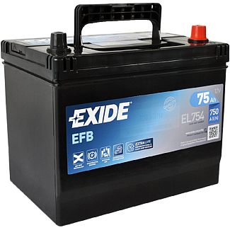 Автомобільний акумулятор EFB 75Ач 750А "+" справа EXIDE