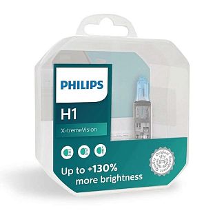 Галогенна лампа H1 55W 12V X-treme Vision +130% комплект PHILIPS