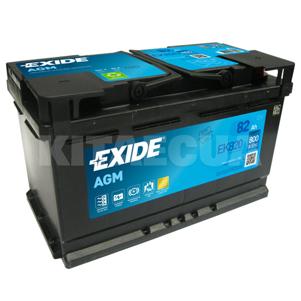 Аккумулятор автомобильный 82Ач 800А "+" справа EXIDE (EK820)