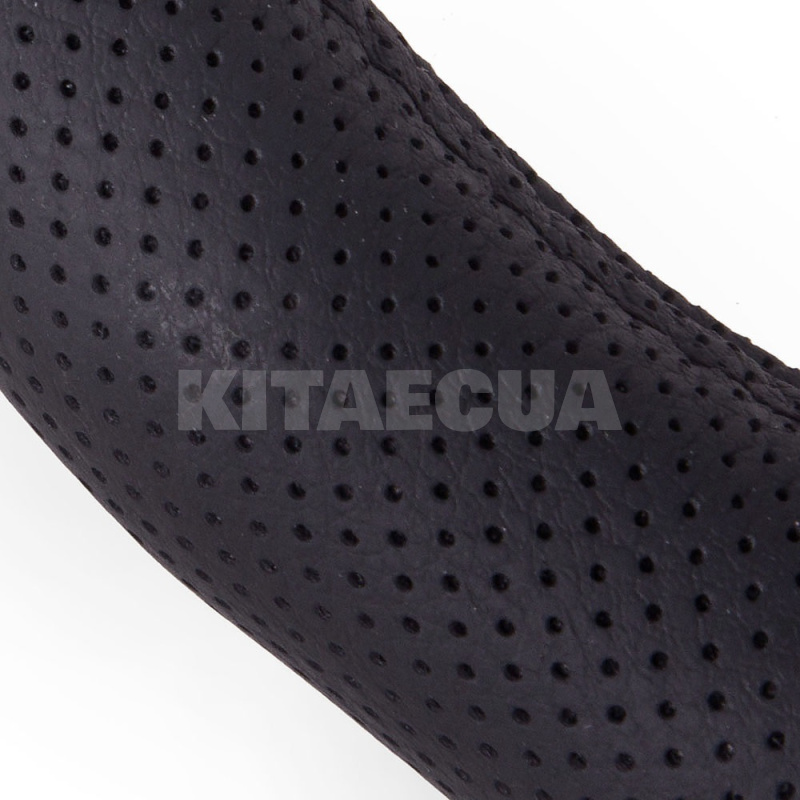 Чехол на руль XL (41-43 см) черный чёрная натуральная кожа с перфорацией VITOL (396 XL) - 3