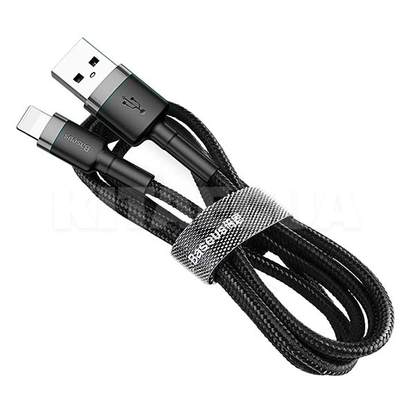 Кабель USB lightning 2.4A 1м сірий/чорний BASEUS (CALKLF-BG1)