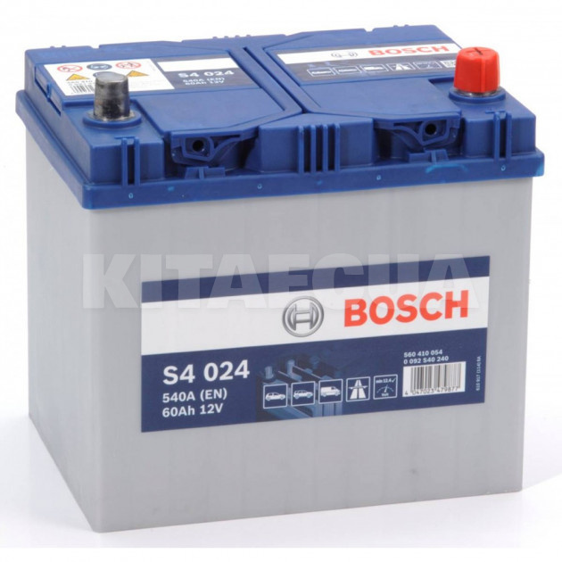 Акумулятор 60аг Asia (T3) 173x232x225 із зворотною полярністю 540А S4 Bosch (BO 0092S40240) - 2