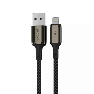 Кабель USB Lightning 2.4A 1м Dense Metal чорний PROOVE