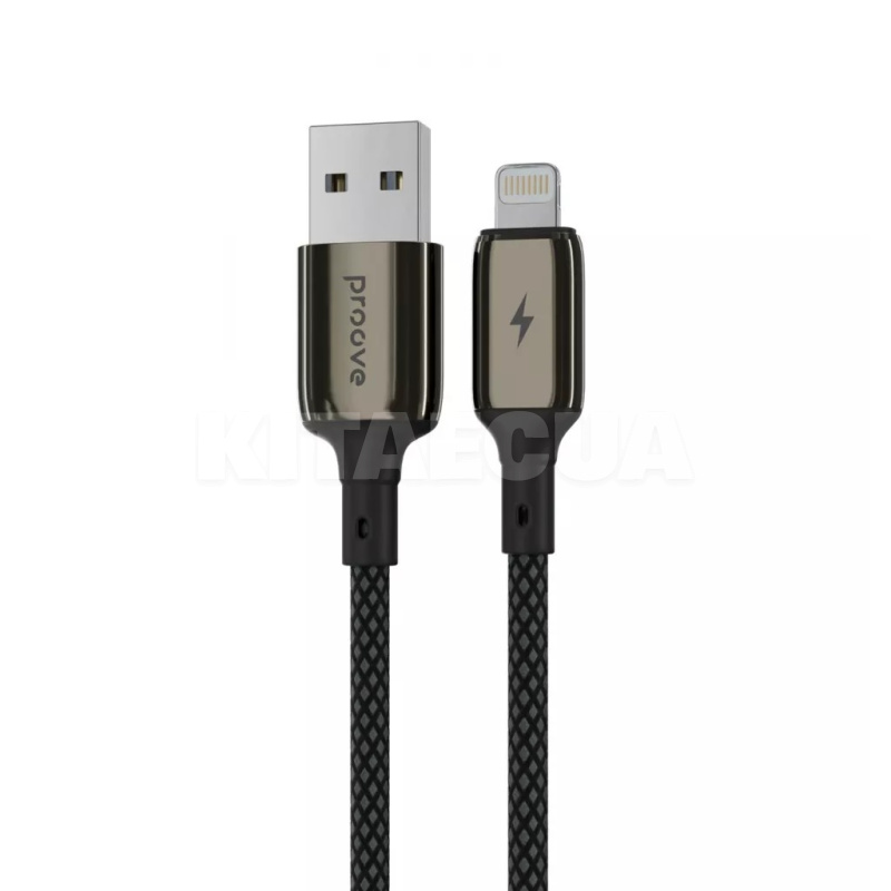 Кабель USB Lightning 2.4A 1м Dense Metal чорний PROOVE (504960001)