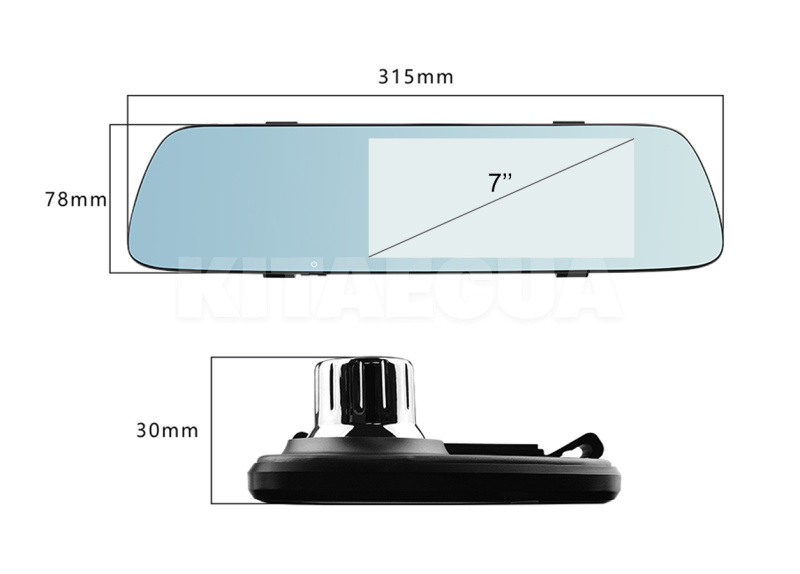 Автомобильный видеорегистратор двухкамерный 7" Full HD 1920х1080 Celsior (DVR M2 FHD) - 3