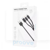 Кабель 3in1 USB to Type-C/Micro USB/Lightning 3А 1.2м черный PROOVE (491920001)