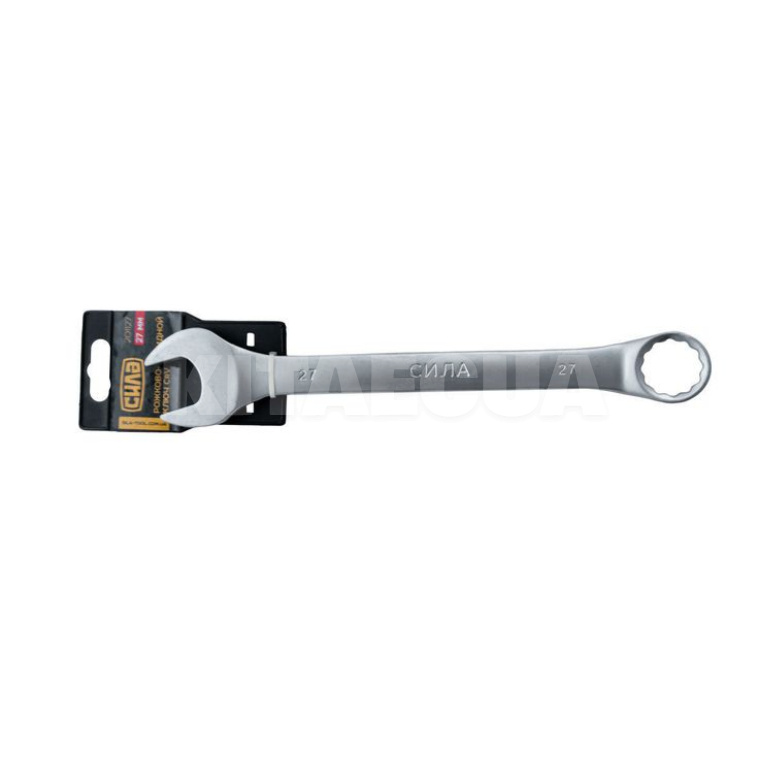 Ключ рожково-накидной 27 мм 12-гранный матовый CrV СИЛА (201127) - 2