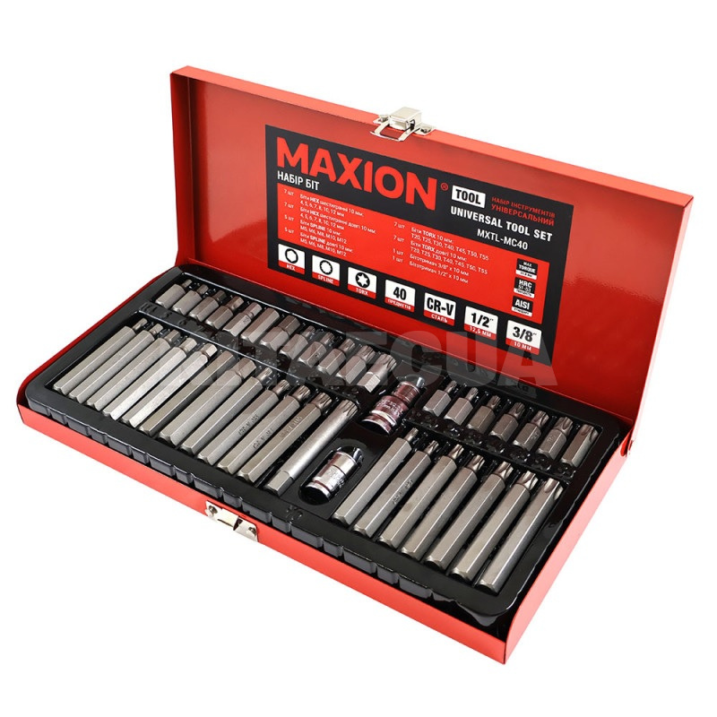 Набір біт 40 предметів Cr-V H4-H12 M5-M12 T20-T55 Cr-V MAXION (MXTL- MC40) - 4