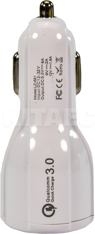 автомобільний зарядний пристрій 2 USB Qualcom 3.0 6A White CQC-200 XoKo (CQC-200-WH-XoKo) - 4