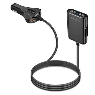Автомобильное зарядное устройство 4 USB 12A Qualcom 3.0 Black CQC-450 XoKo