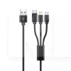 Кабель 3in1 USB to Type-C/Micro USB/Lightning 3А 1.2м черный PROOVE (491920001)