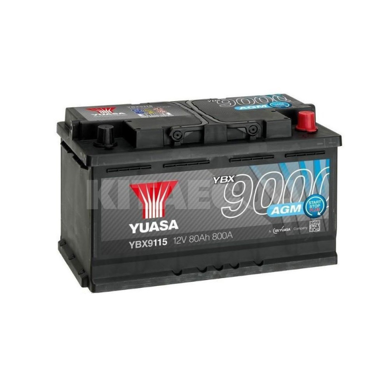 Аккумулятор автомобильный 80Ач 800А "+" справа Yuasa (YBX9115)