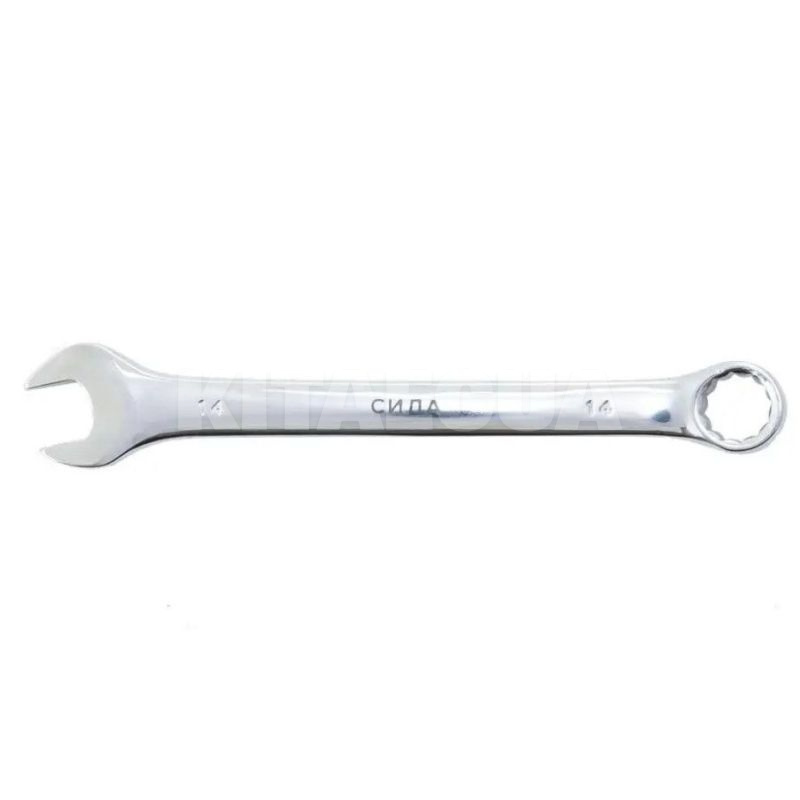 Ключ рожково-накидний 14 мм 12-гранний полірований CrV СИЛА (201064)